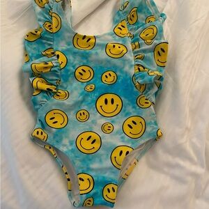 Posh Peanut Blue and Yellow Smiley Swimsuit